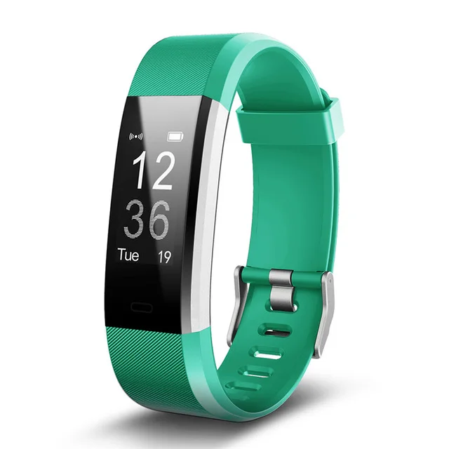 Green 115 плюс смарт-браслет для мужчин и женщин gps фитнес-трекер Bluetooth Монитор артериального давления пульса управление музыкой pk MiBand 4 - Цвет: Green
