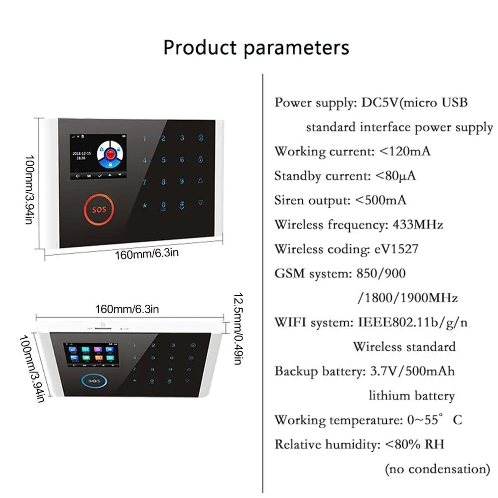 Cs108 переключаемая беспроводная домашняя безопасность Wifi Gsm Gprs Сигнализация приложение дистанционное управление Rfid карта снятие с охраны