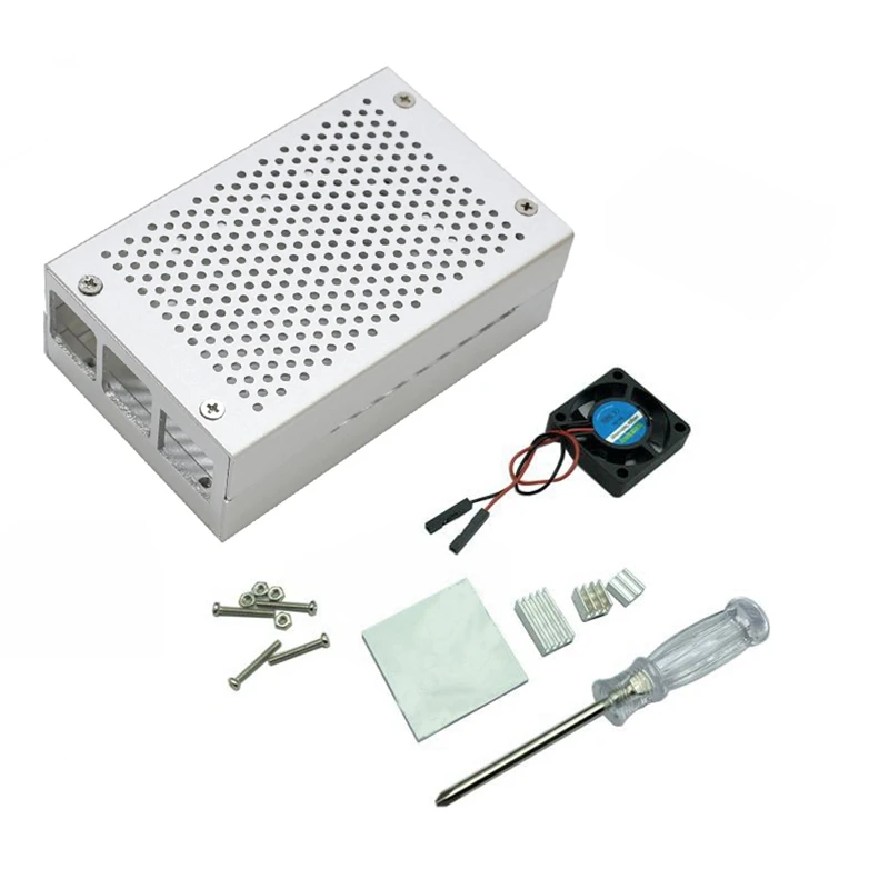 Для Raspberry Pi 4 алюминиевый корпус, для Raspberry Pi 4 металлический корпус с охлаждающим вентилятором и радиаторами для Raspberry Pi 4 Модель B