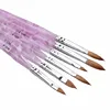 HOTSALE 6pcs/SET 2#/4#/6#/8#/10#12# Kolinsky Sable Brush Pen Acrylic Nail Art Builder Brush Design For Acrylic Nail Brushes Set 1