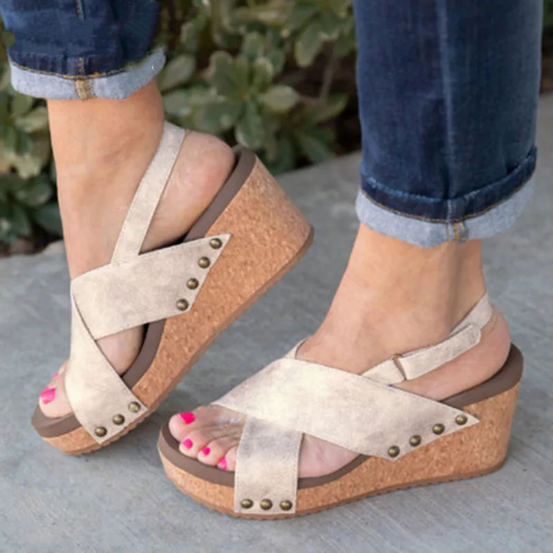 

Women Sandals Wedges Summer Shoes For Women High Heels Sandalias Mujer Peep Toe Platform Sandals Gladiator Shoes Woman XKD4294