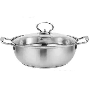 

Stock Pot Stainless Steel Thickened Hot Pot Pot Household Physical Non-stick Pot Hot Pot Pot with Edge Stove Pot Clear Soup Pot