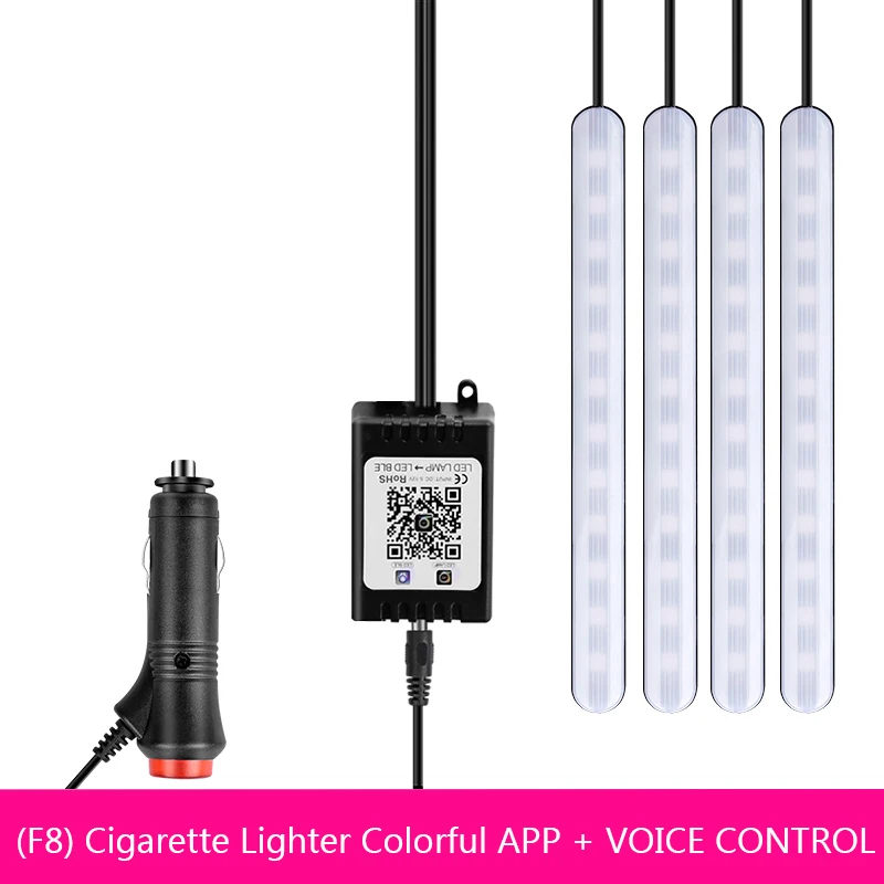 Светодиодный светильник для салона автомобиля, Напольная Лампа для ног, usb-сигаретный светильник er RGB, приложение, дистанционное управление голосовой музыкой, автоматический атмосферный светильник s - Испускаемый цвет: Cigar APP