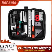 Kit d'outils de réparation et d'entretien de guitare 3 en 1,maintenance et soin, enrouleur, nivellement, règle, frette, selles, ponçage, limage, ensemble de 20 pièces,
