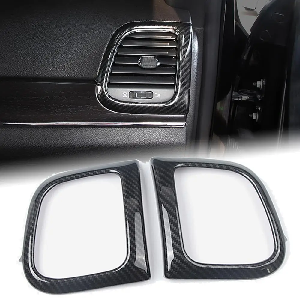 Carbon Fiber Inner Side Air Vent Outlet Cover Trim For Jeep Cherokee 2014-2018
