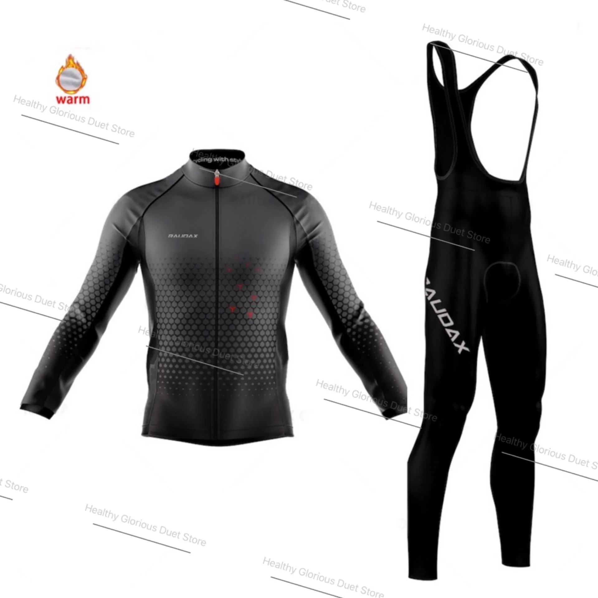 Bib cycling set Pro Team Велоспорт Джерси набор зимний флисовый с длинным рукавом MTB Велоспорт комбинезон набор Ropa Ciclismo триатлон Велоспорт Комплект - Цвет: Bib cycling set