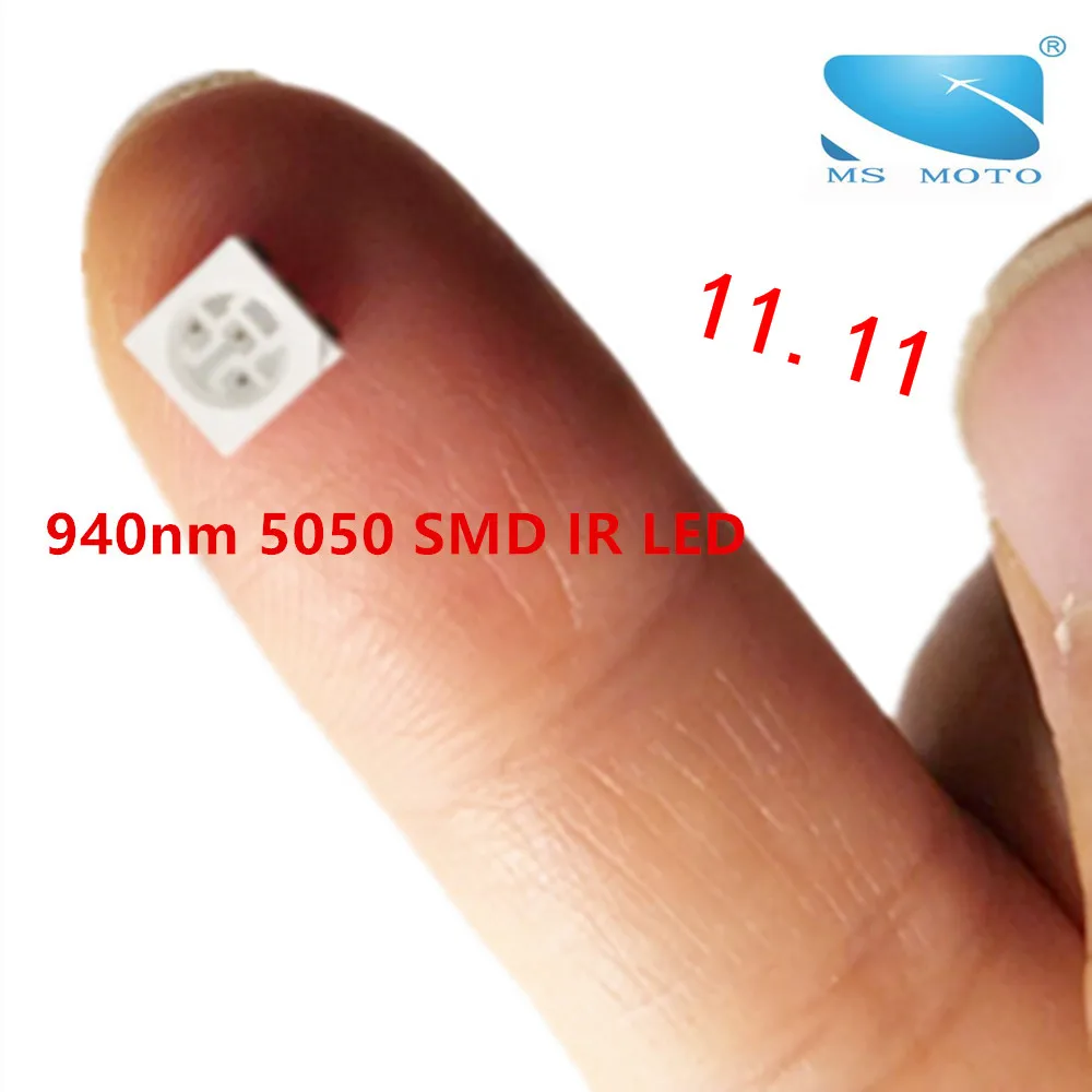 2 шт./лот 5050 SMD 940nm невидимый инфракрасный светодиодный ИК светодиодный 3 фишки 12mil для кабель для камеры cctv аксессуар или медицинской