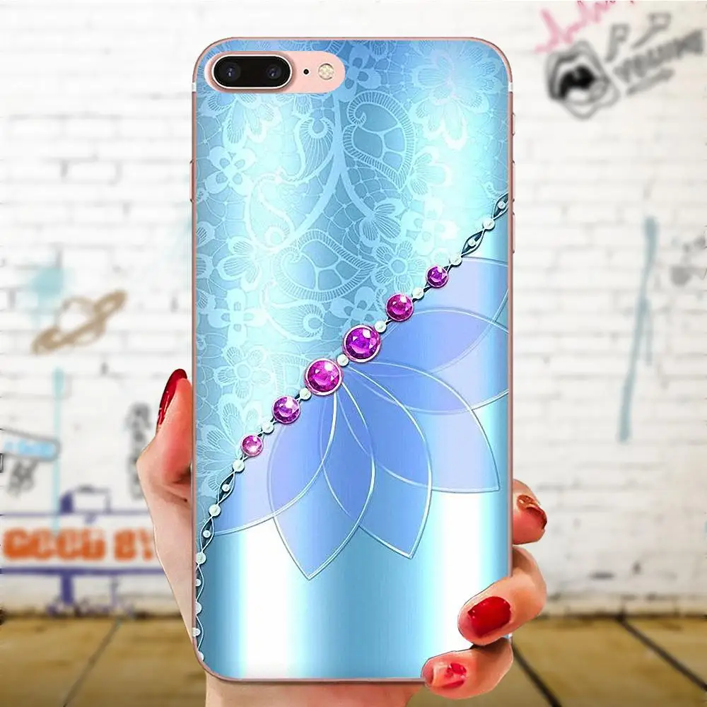 Мягкий цветочный узор из ТПУ со стразами для Huawei Honor Mate Nova Note 20 20s 30 5 5I 5T 6 7I 7C 8A 8X 9X 10