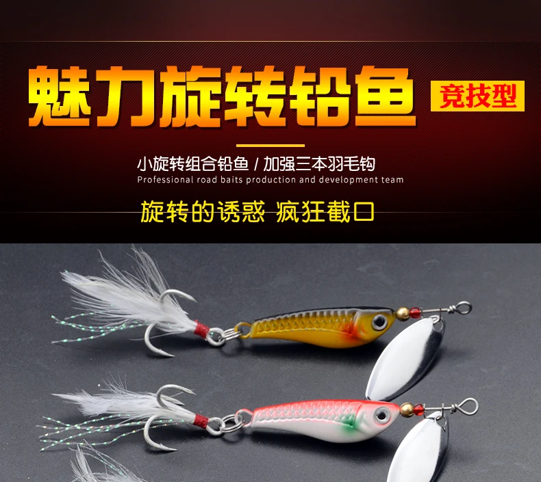 Lure Rotating Blades Lead Fish Sequin Rotating Lure Iron Plate Snakehead Rod Topmouth Culter Bass Lure Iron Plate