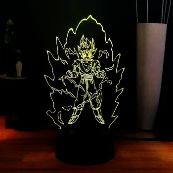 

Acrylic LED 3D Illusion Lamp RGB Multicolor Dragon Ball Wukong Body Lava Novelty Decor USB Touch Bedside Night Light Kids Toys