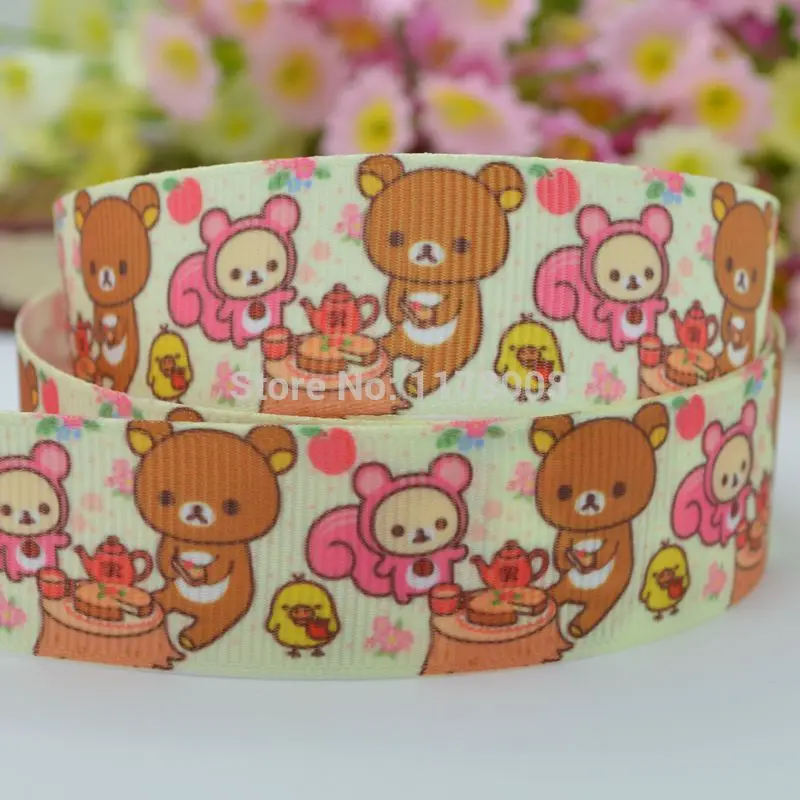 50Y 7/" 22 мм мультфильм печатных корсажная лента, бант для волос DIY ручной работы одежда материалы оптом OEM