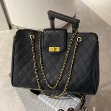 

Big Quilted Tote Bags for Women Diamond Lattice Shoulder Bag Chain Plaid Leather Messenger Handbags Lady All Match Crossbody Bag
