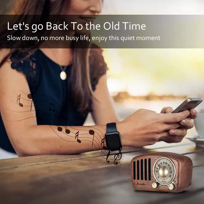 Акция-винтажное радио Ретро bluetooth-динамик-ореховое деревянное fm-радио усиленное