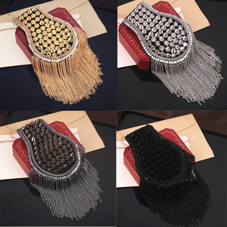 Ручная работа 00820CC epaulette Ювелирная кисточка большая плечевая Брошь epaulet/epaulettes Блейзер аксессуары/pin