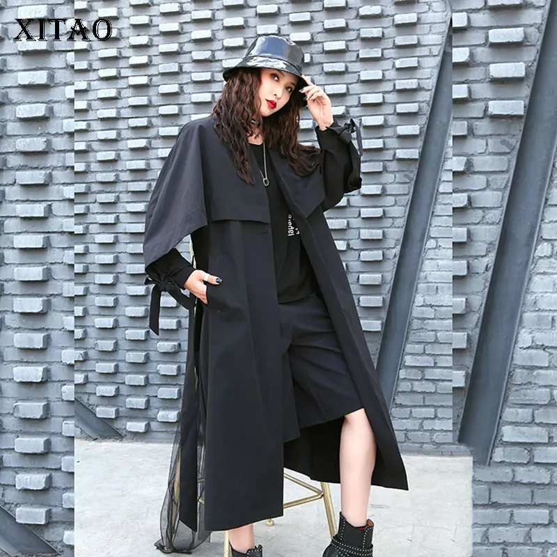 XITAO французский стиль плащ стильная ветровка с пряжкой длинное пальто для женщин