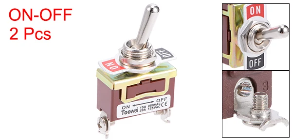 ON-OFF 2Pin 2Pcs Uxcell 2/3 шт. кулисный переключатель самоблокирующиеся сверхпрочный 15A 250V 20A 125V 2/3/6P «летучая мышь» Водонепроницаемый загрузки Кепки крышка - Цвет: ON-OFF 2Pin 2Pcs