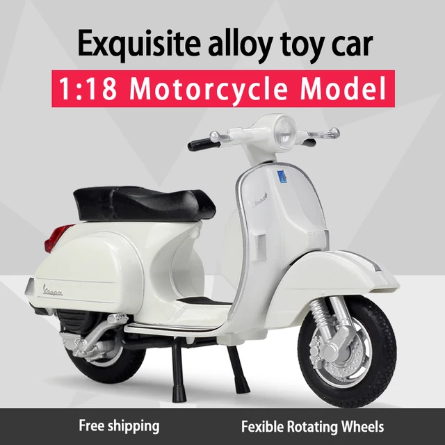 Welly 1:18 2016 Vespa PX 125 Modèle de moto en alliage moulé sous pression avec roues rotatives flexibles, jouet pour homme, objet de collection 1