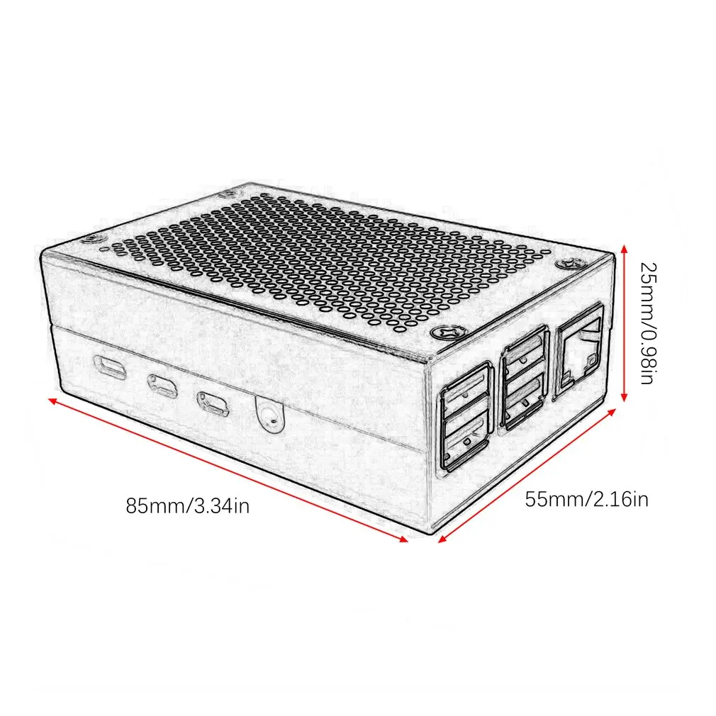 Для Raspberry Pi 4 Модель B универсальный алюминиевый корпус с бесплатным вентилятором чехол для Raspberry Pi 4 Модель B официальный корпус