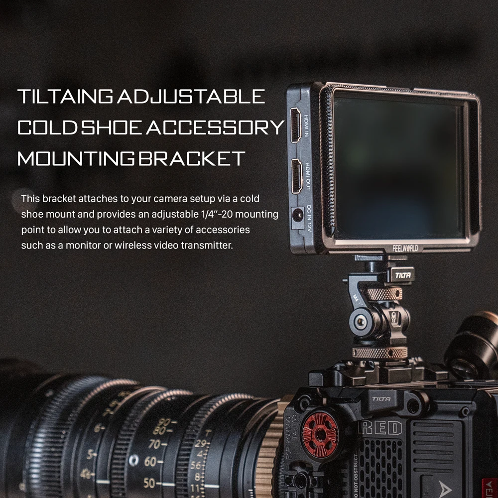 TILTA TA-AMB Verstellbarer Schnellwechsel-Monitorhalter, Kameraklemme, drehbare und neigbare Monitorhalterung mit Kaltschuh/ARRI/NATO-Halterung – Detail 16