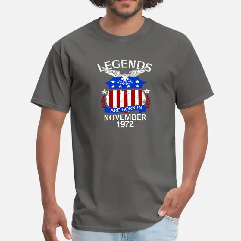 Create Legends Are Born In November 1972, футболка для мужчин и женщин, с вырезом лодочкой, забавная футболка для мужчин, большие размеры, S-5xl, Мужская футболка