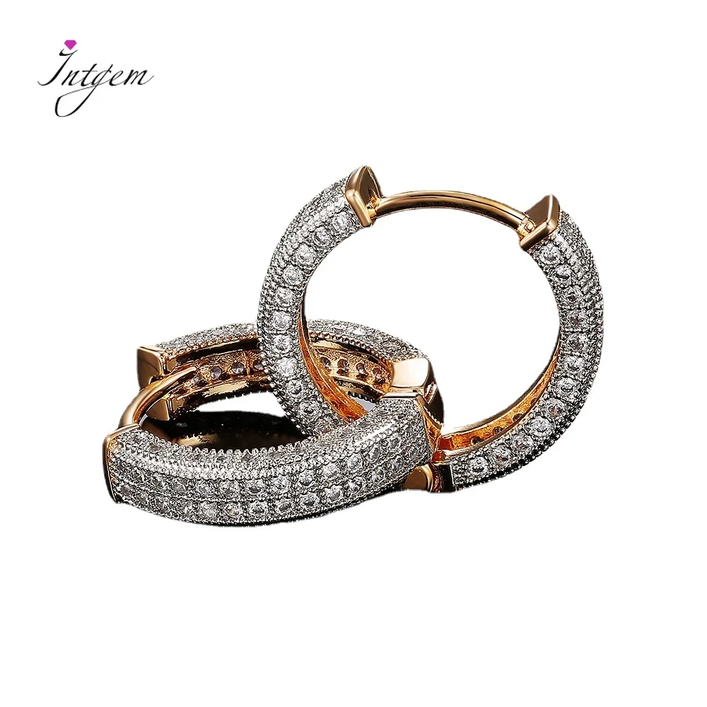 

Luxury Women Small Hoop Earrings Dazzling Micro Paved CZ Stones Versatile Female Accessories High Quality Fashion Jewelry Gift