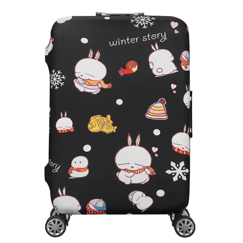 Creative mask Luggage Protective Cover Men's Women's Elastic Suitcase Travel Case Famale Trolley Dust Rain Bags Accessories - Цвет: K