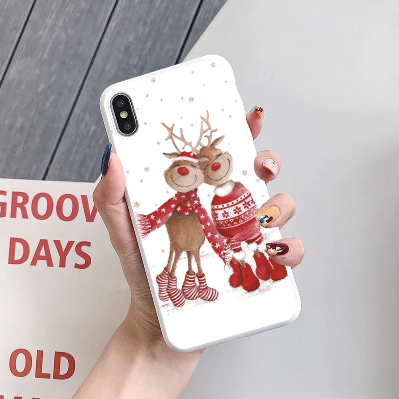 Силиконовый чехол с Рождеством для iPhone X, 7 Plus, 8, Xs Max, XR, год, олень, Fundas, для iPhone 6, 6 S, 5, 5S, SE, ТПУ, задняя крышка - Цвет: sd2lu