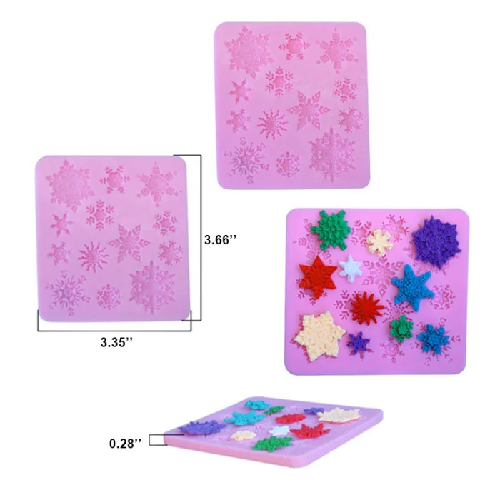 3D Christmas Silicone Snowflake Chocolate DIY Fondant Baking Cooking Cake Decor Mold Tools AUG889