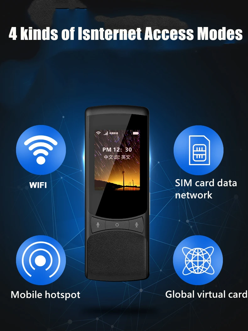 Интеллектуальный переводчик Netcom Z1 с глобальной прошивкой 4G в 5 странах