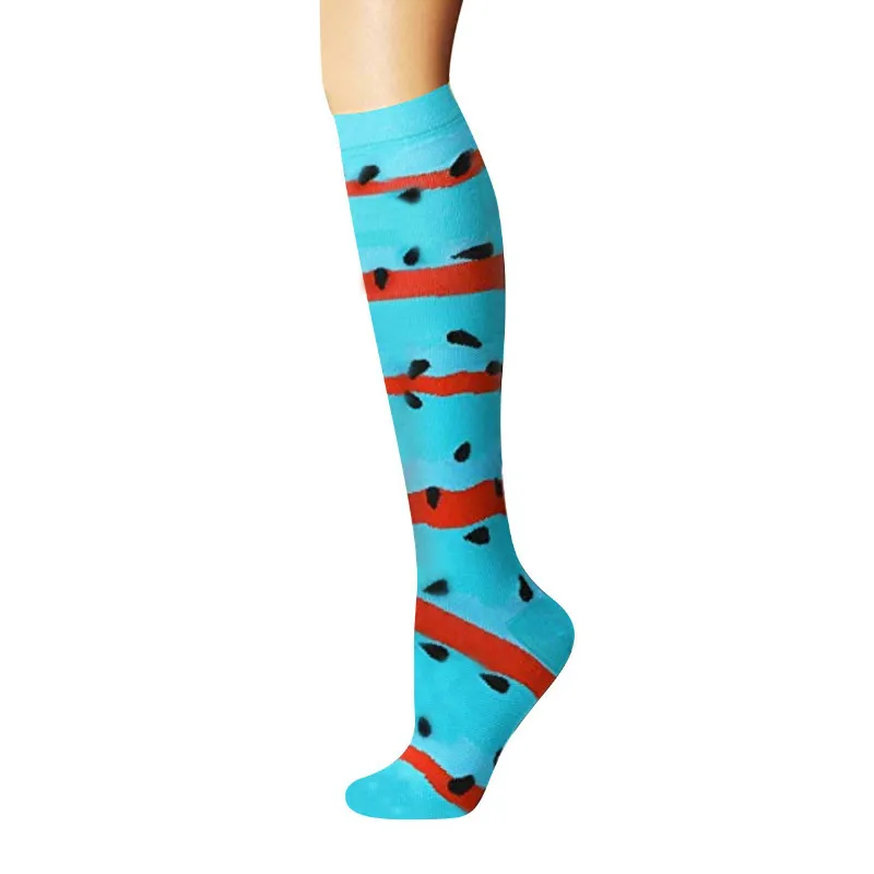 Brothock спортивные медицинские компрессионные носки под давлением, защита ног, бег, кормление, походные чулки, разноцветные - Цвет: blue