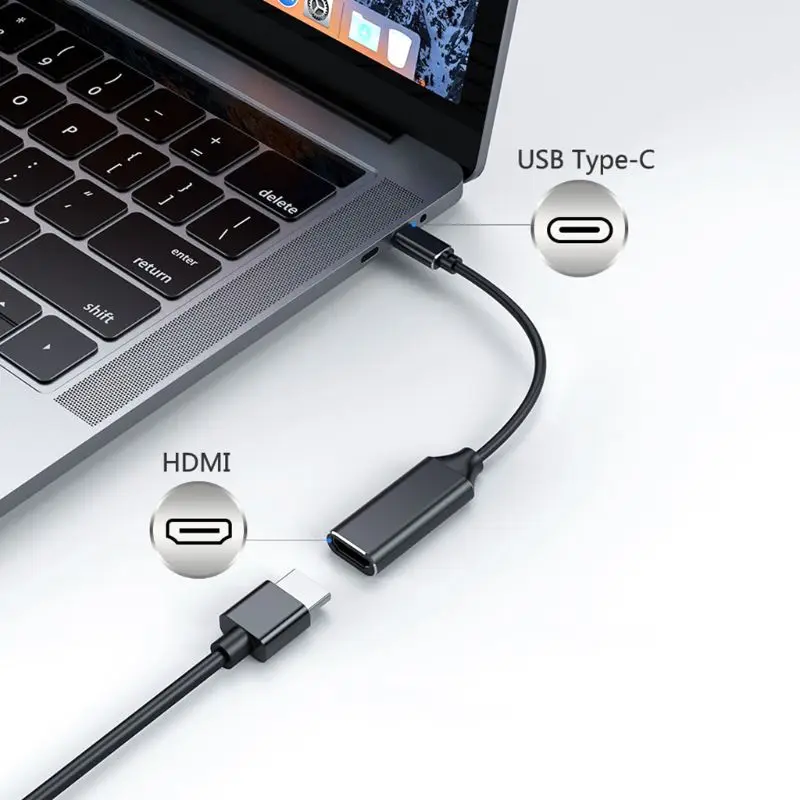 Тип-c к HDMI 4K HDTV адаптер кабель конвертер для samsung для Macbook аксессуар