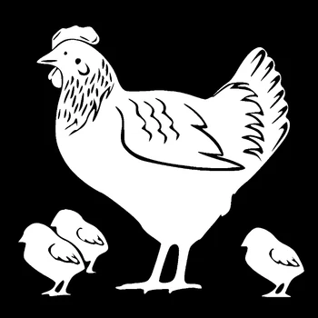 

17*16.2cm Hen and chicks decal vinyl sticker chickens Warm And Romantic Car Accessories Motorcycle Helmet Car Styling