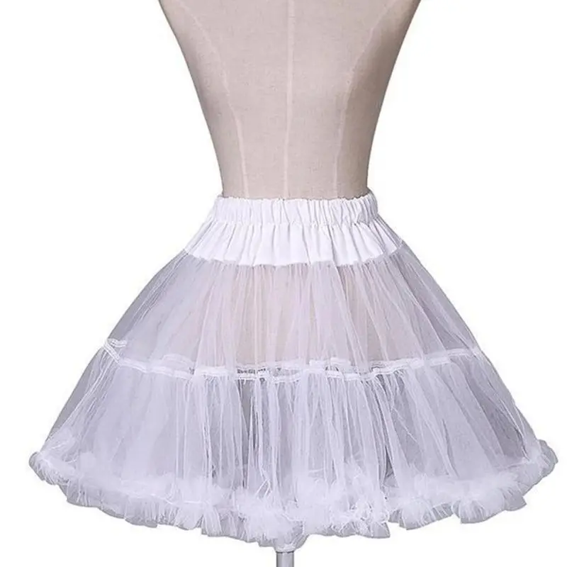 Женская многослойная пышная мини-юбка-пачка Лолита с эластичной резинкой на талии и оборками короткая юбка