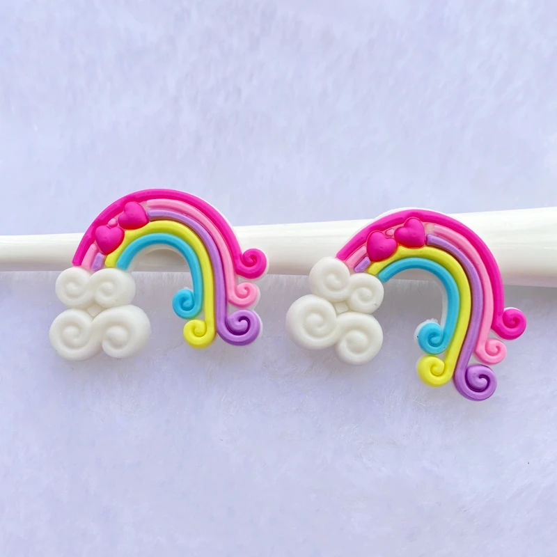 10/20pcs Cute Rainbow PVC Glue Flat Back DIY Scrapbook Embellishment