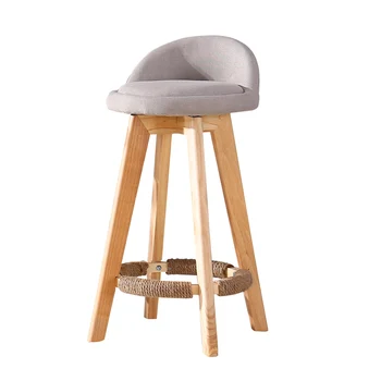 

Solid Wood Bar Chair Beech Wood Retro Color White Rotating Bar Stool Bar Stool Bar Chair High Chair Front Desk Stool