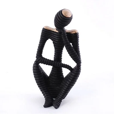 12X9X24CM Современный песчаник абстрактная статуя мыслителя черный/белый характер Искусство Скульптура искусство и ремесло настольное украшение R2341 - Цвет: 12X9X24CM