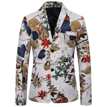 Men's Casual Vintage Turn-down Collar Long Sleeve Print Floral Suit Coat Jacket veste costume homme dropshiping W902 Men's Casual Vintage Turn-down Collar Long Sleeve Print Floral Suit Coat Jacket veste costume homme dropshiping W902