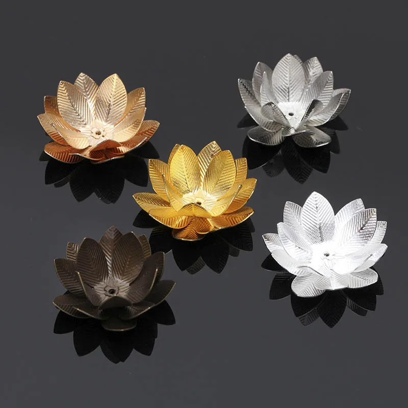 5 шт./лот 23 мм посеребренные золотые бронзовые разделительные бусины с лепестками