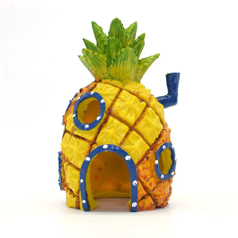 pineapple Высокая имитация ананаса Осьминог Краб аквариум пейзаж Забавный мультфильм орнамент избежать отверстие Рыба Креветки избегая декоративные - Цвет: pineapple