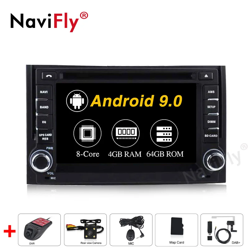 4G RAM 64G ROM NaviFiy Android 9,0 2Din 6,2 дюймов 4 Гб+ 64 ГБ Автомобильный DVD мультимедийный плеер для HYUNDAI H1 Автомагнитола поддержка gps навигация wifi BT - Цвет: 4G RAM 64G ROM
