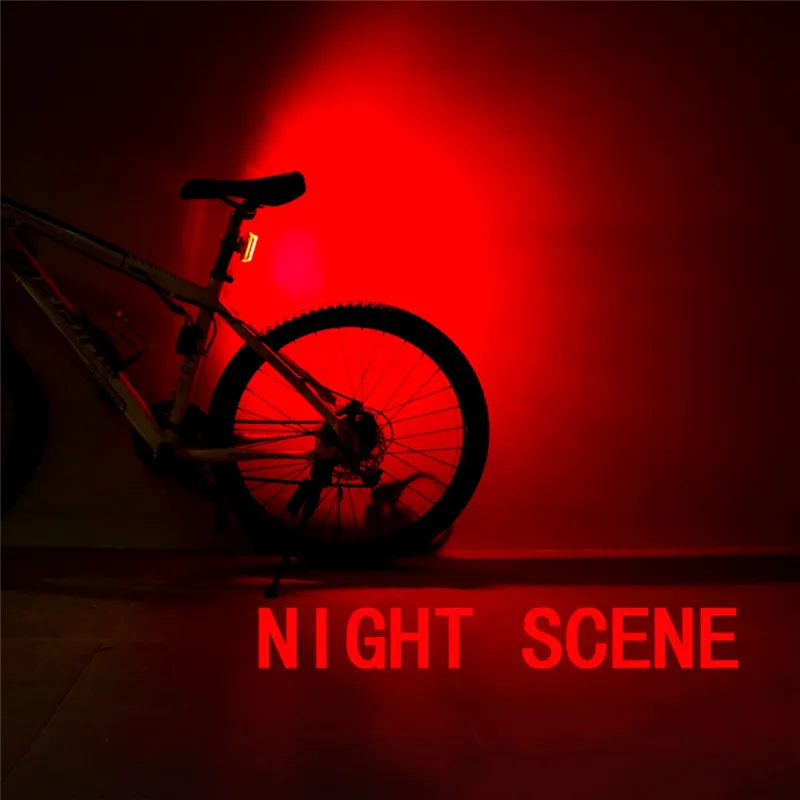 1PCS Rechargeable LED Mountain Bike Rear Light Safety Warning Night Tail Light