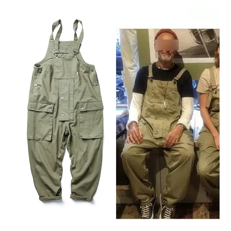 Buena Compra ¡Estilo Safari! Multi-Babero con bolsillos de los hombres ropa informal estilo Hip Hop el trabajo de carga pantalones overoles hombres holgado Casual pantalón pantalones babero qzKOwqoNw