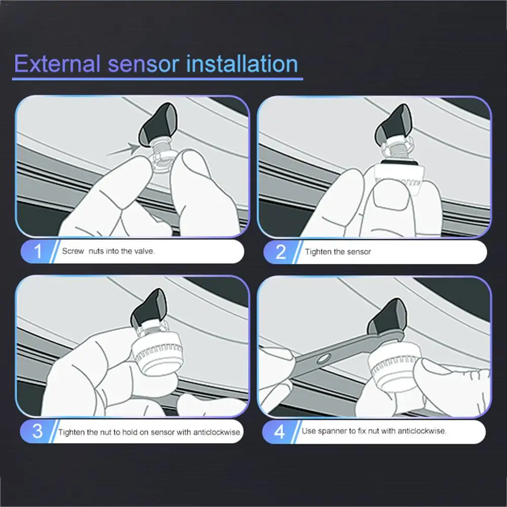 TPMS для монитора системы контроля давления в шинах мотоцикла реальный временной двигатель TPMS экономит топливо ЖК-дисплей автоматический сигнал о падении давления в шине системы