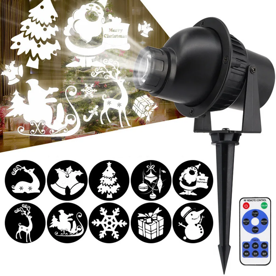 

Thrisdar Remote Control 3D Santa Claus Christmas Laser Projector Light 20 Pattern Animation Snowflake Snowman Projector Lamps