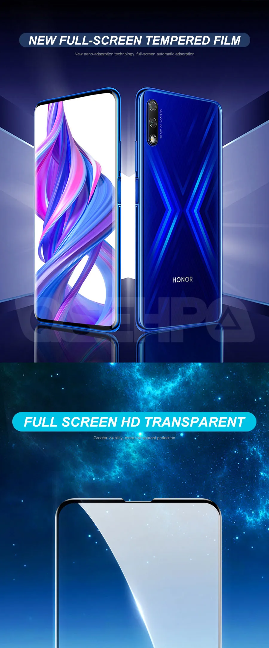 9D закаленное Стекло для huawei Honor 20 Lite 20S 9X 8X V20 V10 V9 8A 8C 20i 10i 9i Экран протектор Защитная Стекло пленка