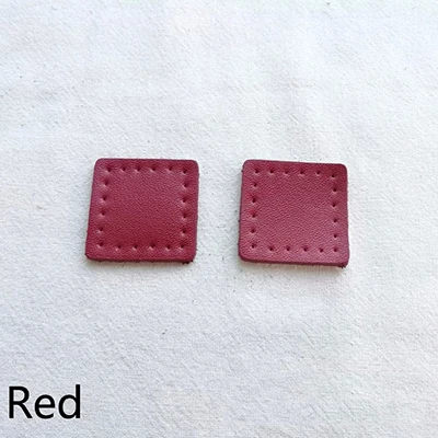 Red Meetee, 10 пар, 2,8*2,8 см, натуральная кожа, квадратная молния, хвост, аксессуары для рук, сделай сам, багаж, кожаная часть, молния, декоративный хвост - Цвет: Red