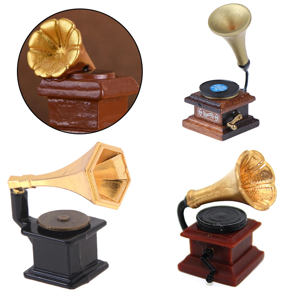 Dollhouse Miniature vintage gramophone 