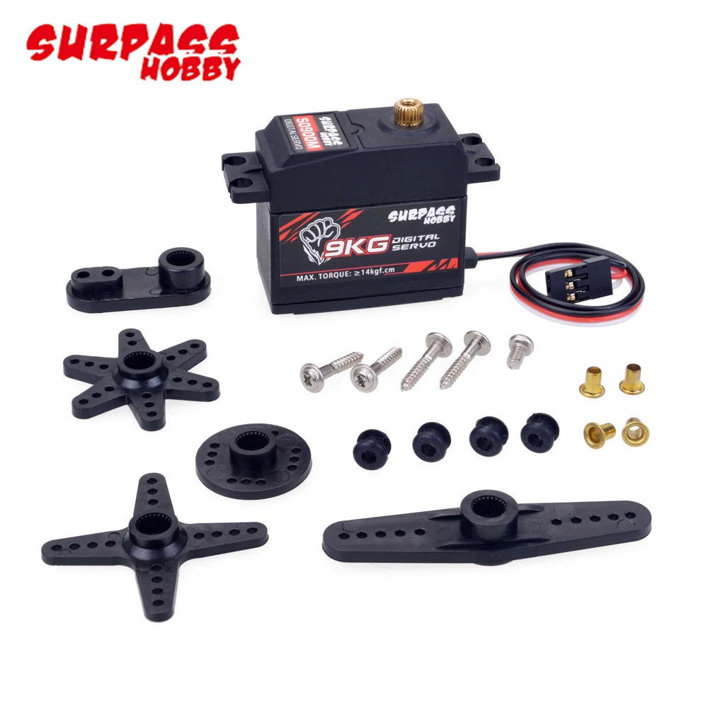 

SURPASS Hobby S0900M 9KG Metal Gear Servo 9kg Digital Servo for 1/10 1/8 High-Speed RC Car Aircraft RC Boat Smart Robot RC Model
