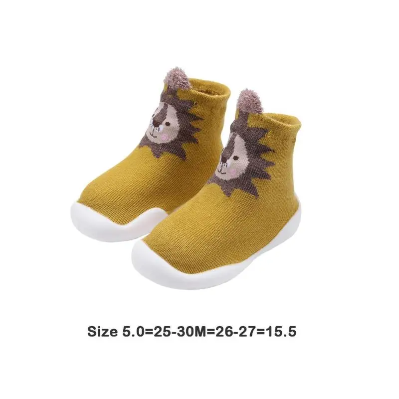 Yellow-25-30M Нескользящая обувь с резиновой подошвой для малышей; и качественный модный и красивый теплый вязаный; длина по щиколотку; для малышей - Цвет: Yellow-25-30M
