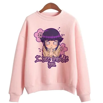 

Japanese Anime Naruto Hinata Printed Hoodies Hooded Sweatshirts Cozy Tops Pullovers